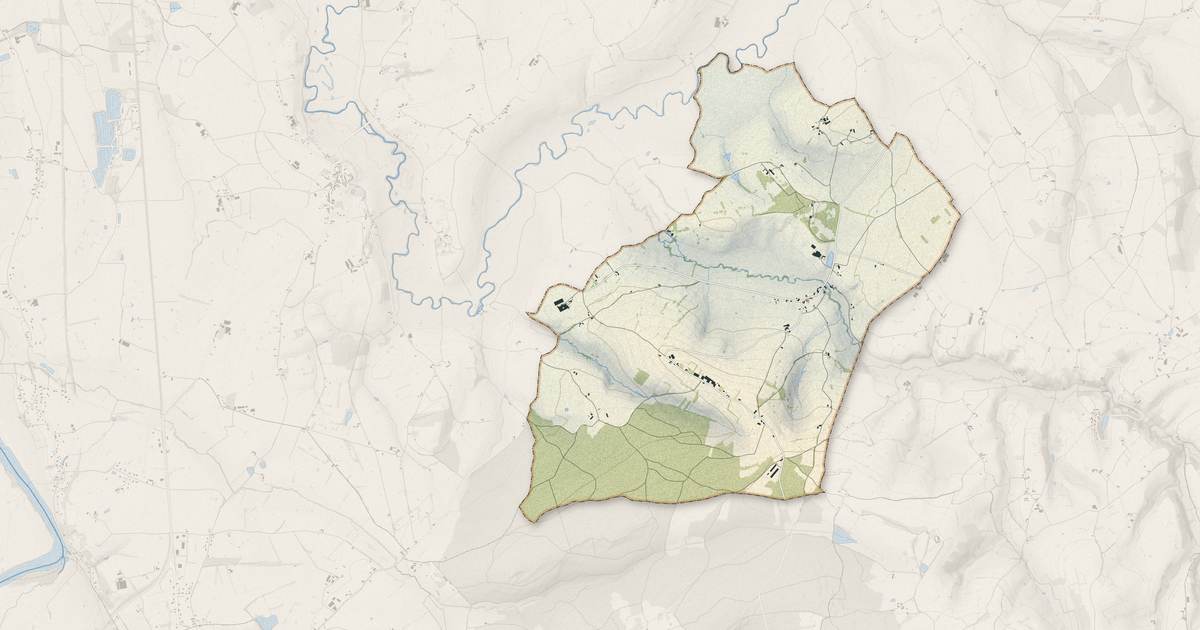 Portrait cartographique de Sarry : relief, eau, forêts, bâti et voies, calculés à partir des données de l'IGN