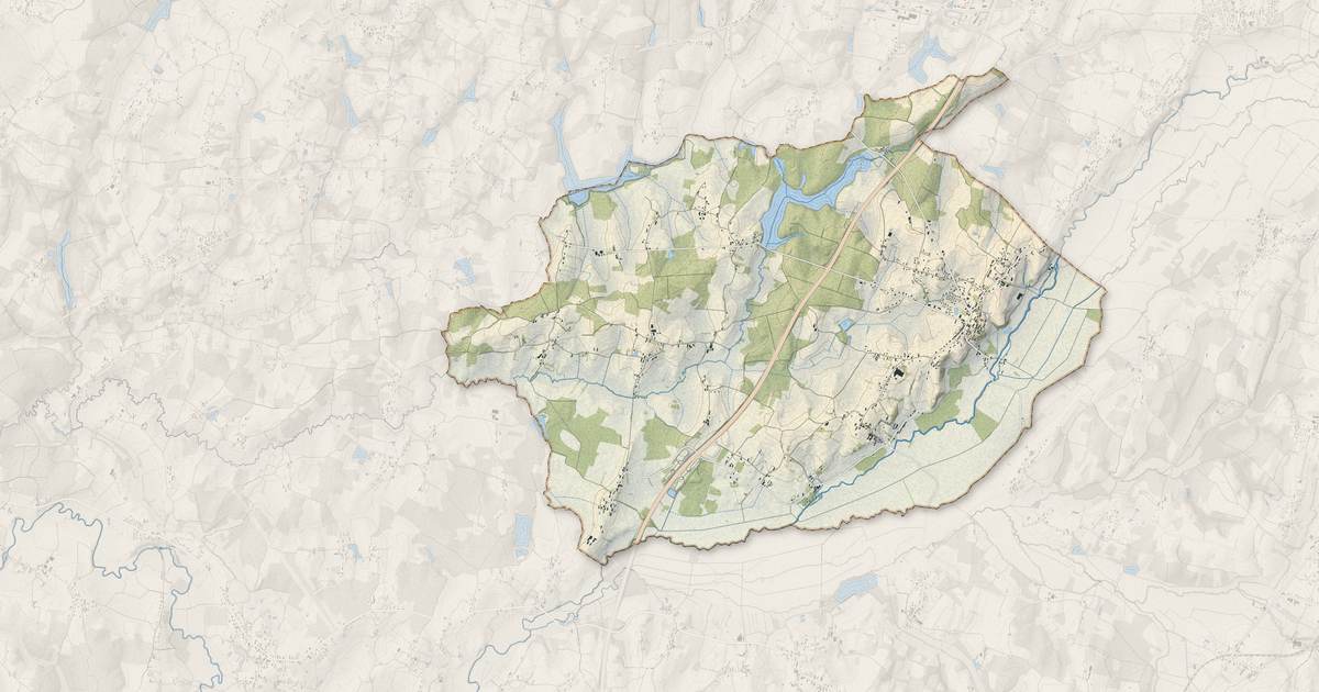 Portrait cartographique de Savigny-en-Revermont : relief, eau, forêts, bâti et voies, calculés à partir des données de l'IGN