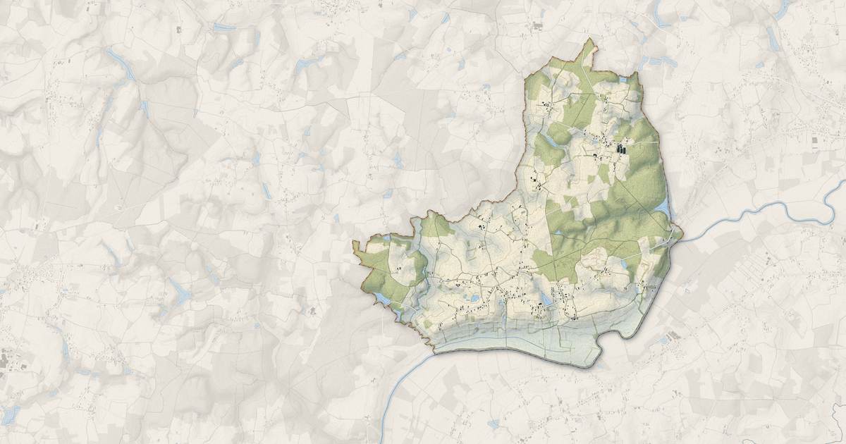 Portrait cartographique de Savigny-sur-Seille : relief, eau, forêts, bâti et voies, calculés à partir des données de l'IGN