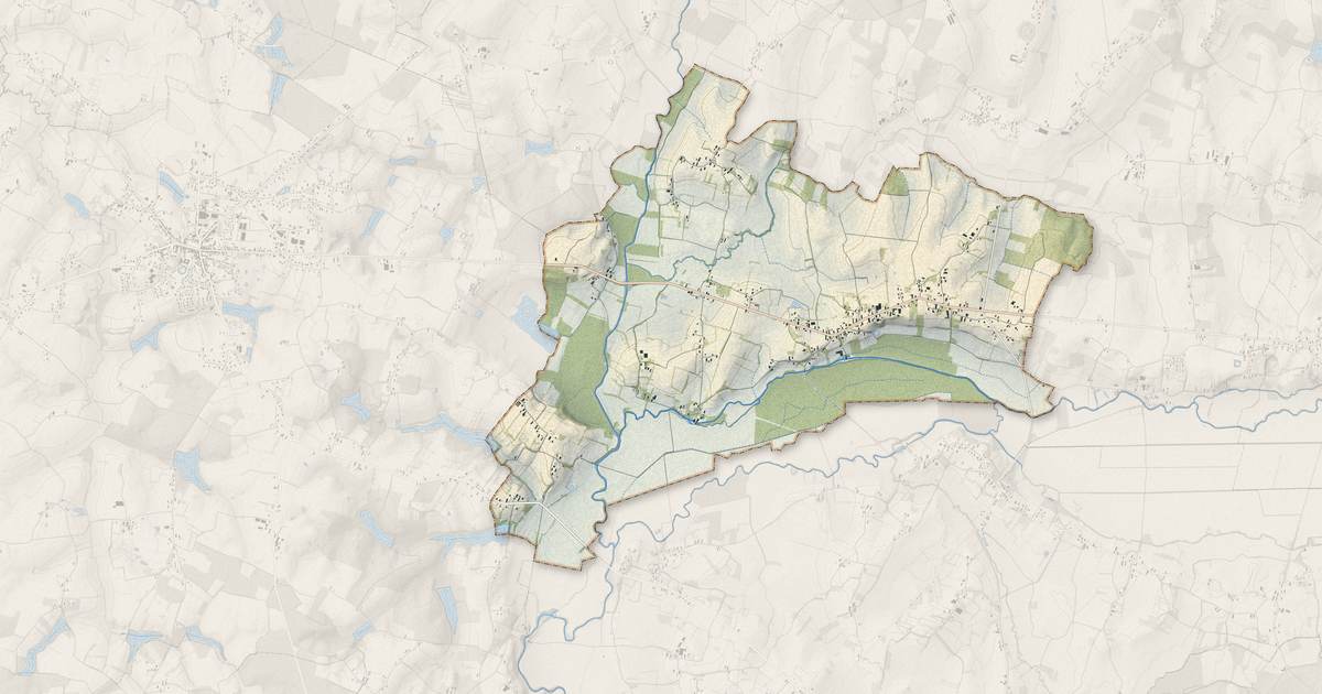 Portrait cartographique de Sens-sur-Seille : relief, eau, forêts, bâti et voies, calculés à partir des données de l'IGN