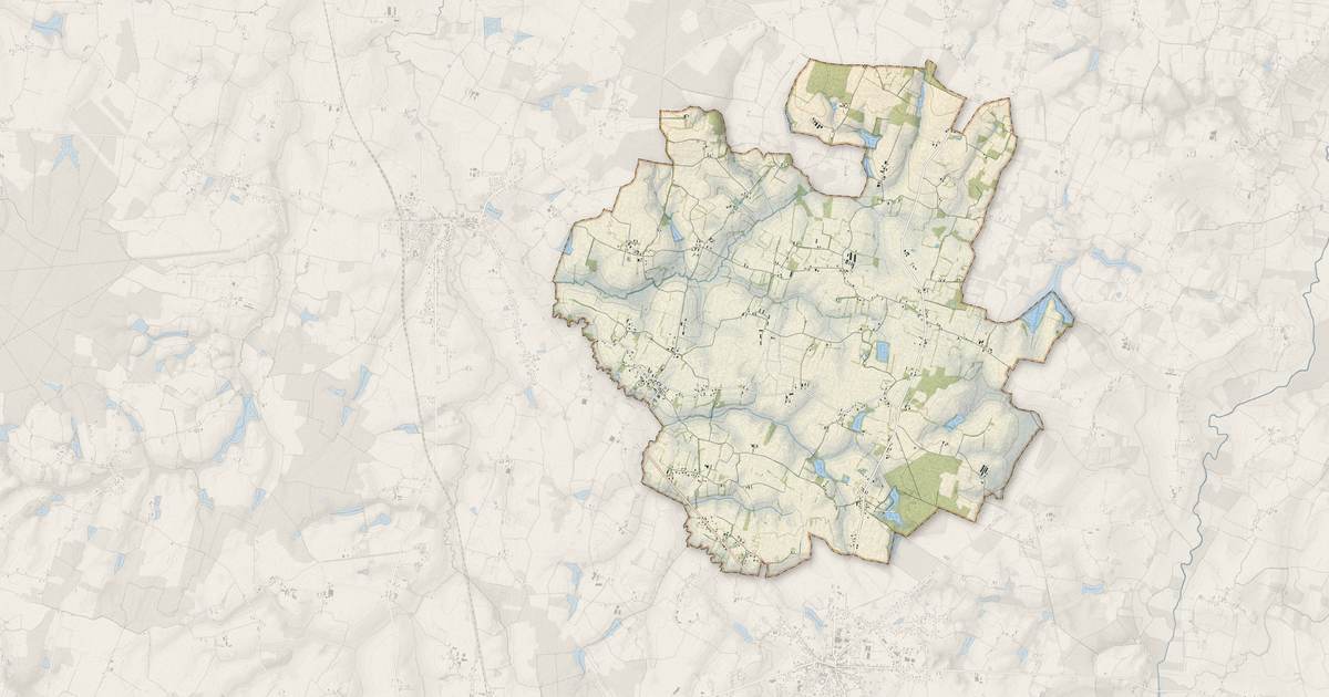 Portrait cartographique de Serley : relief, eau, forêts, bâti et voies, calculés à partir des données de l'IGN