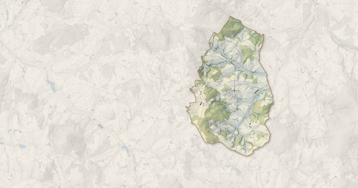 Portrait cartographique de Sivignon : relief, eau, forêts, bâti et voies, calculés à partir des données de l'IGN