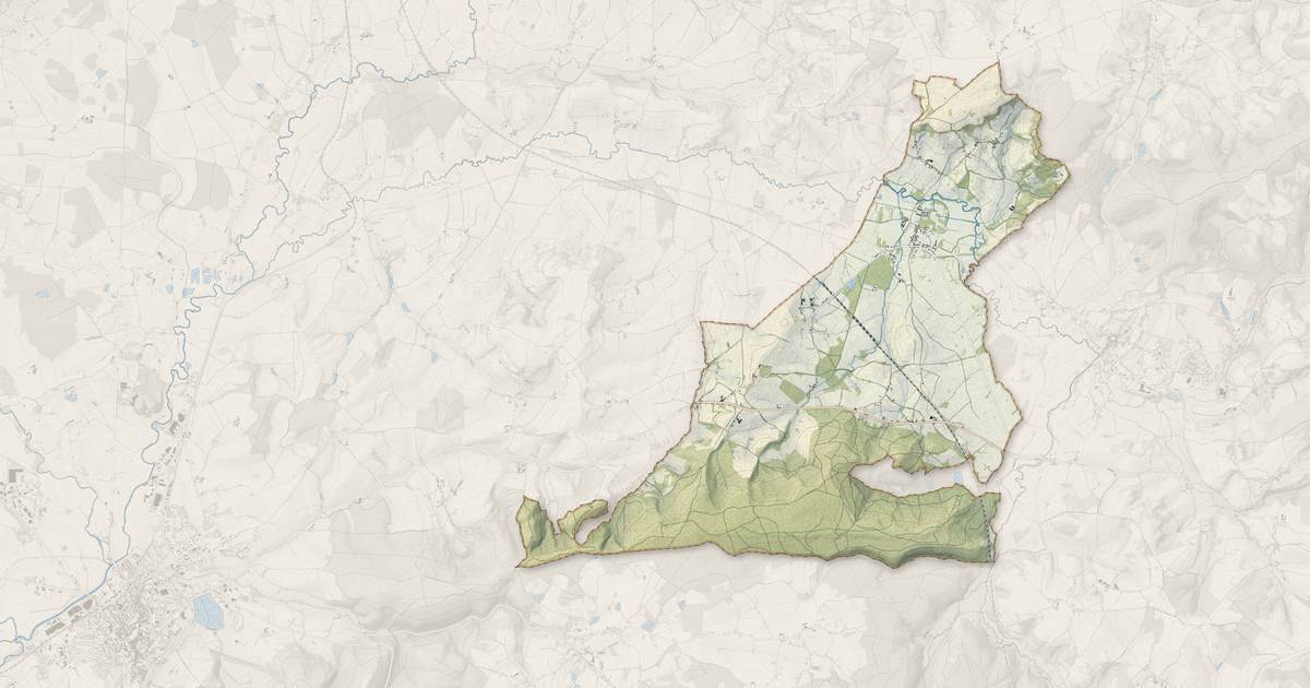 Portrait cartographique de Sully : relief, eau, forêts, bâti et voies, calculés à partir des données de l'IGN