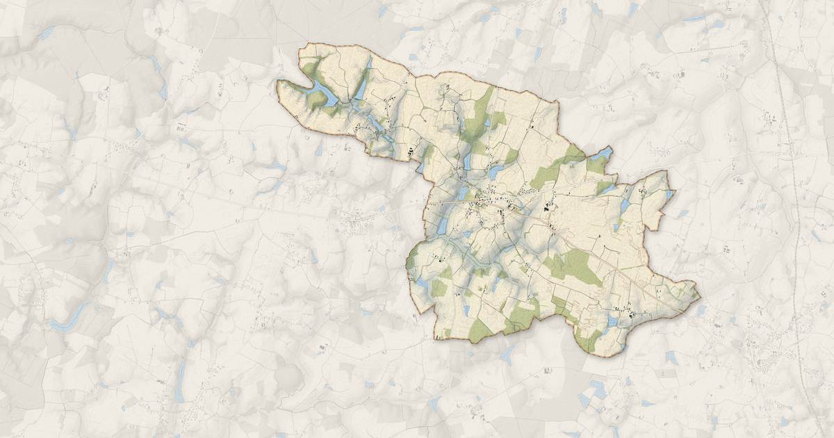 Portrait cartographique de Thurey : relief, eau, forêts, bâti et voies, calculés à partir des données de l'IGN
