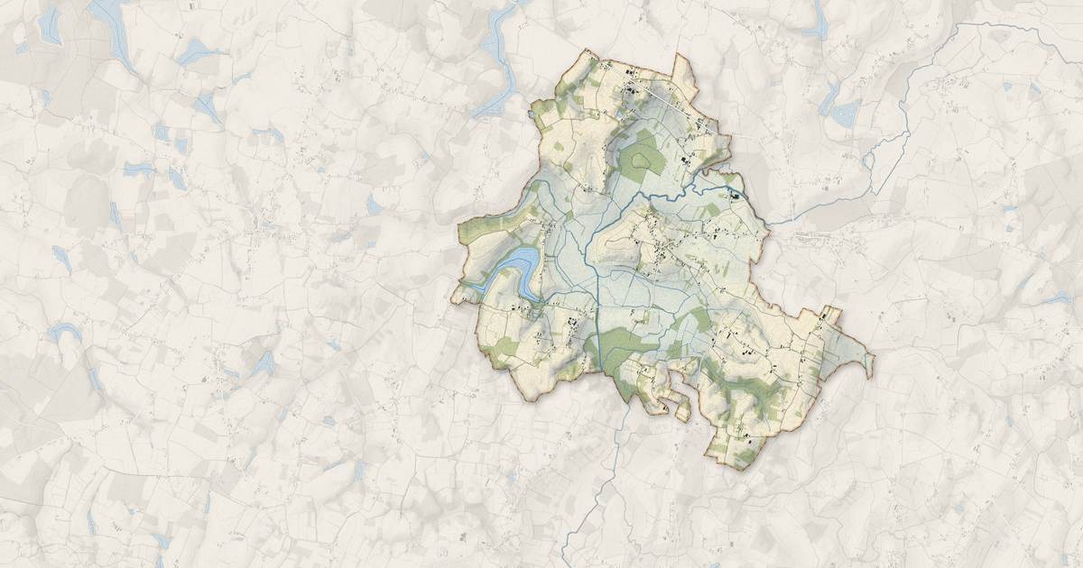 Portrait cartographique de Torpes : relief, eau, forêts, bâti et voies, calculés à partir des données de l'IGN