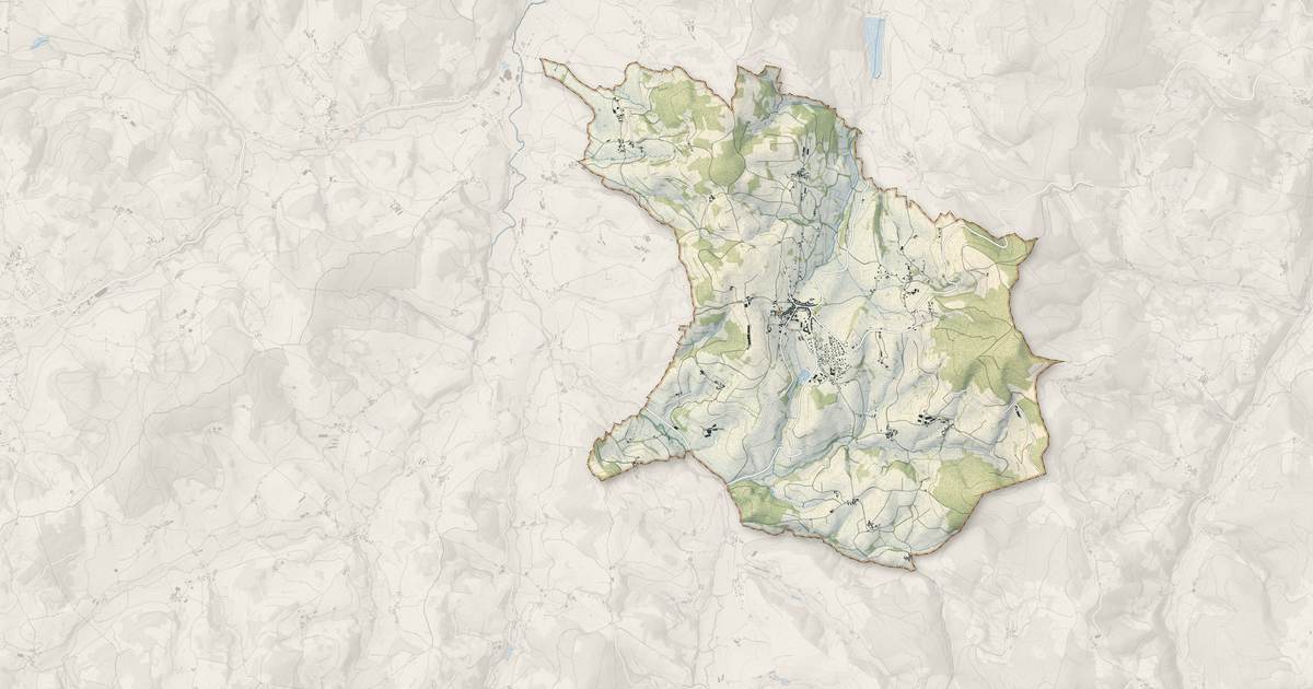 Portrait cartographique de Tramayes : relief, eau, forêts, bâti et voies, calculés à partir des données de l'IGN