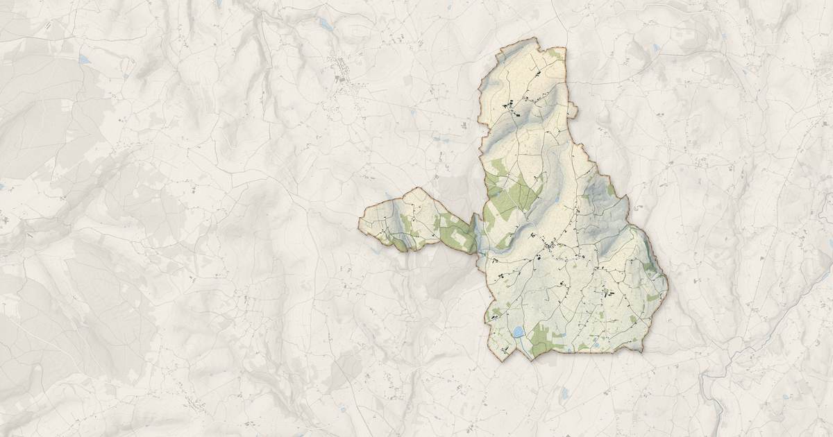Portrait cartographique de Vauban : relief, eau, forêts, bâti et voies, calculés à partir des données de l'IGN