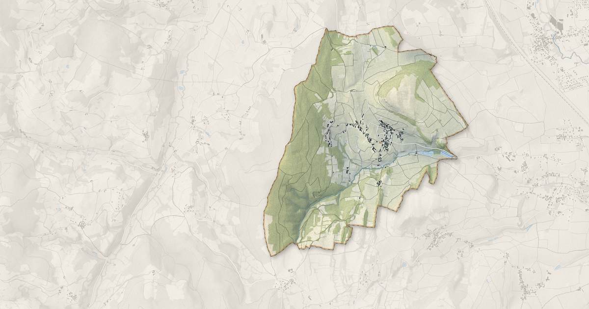 Portrait cartographique de Vergisson : relief, eau, forêts, bâti et voies, calculés à partir des données de l'IGN