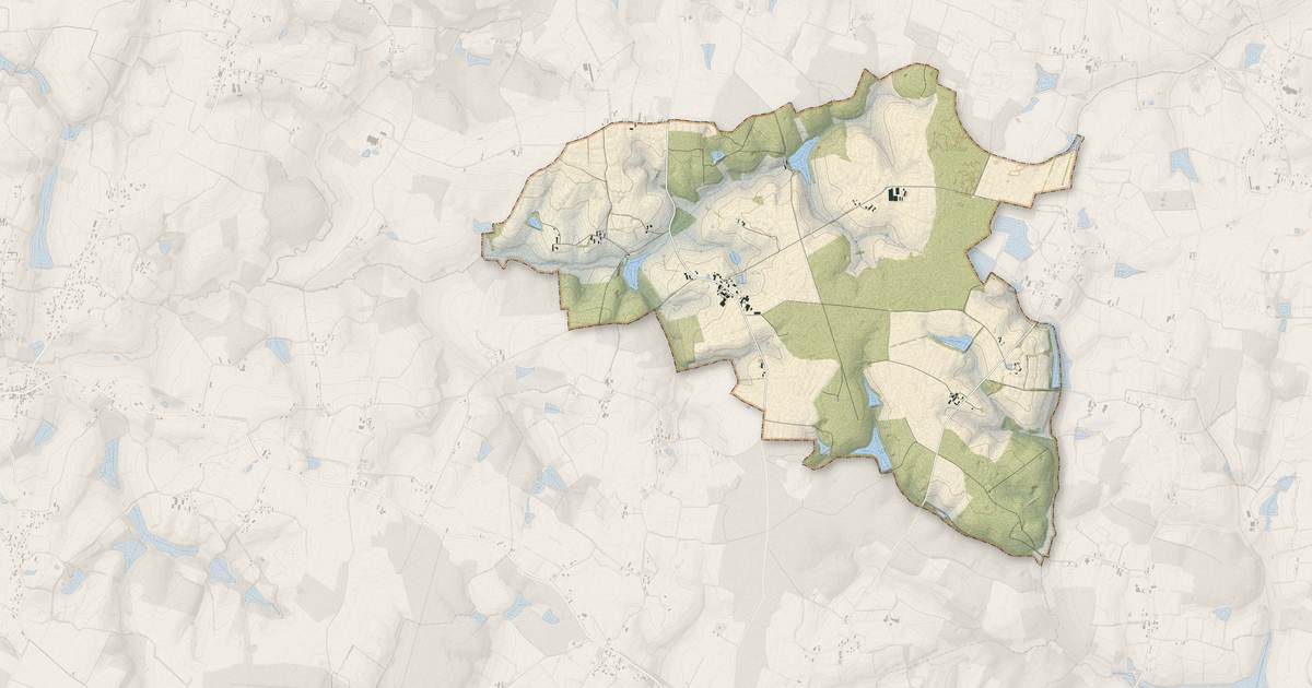 Portrait cartographique de Vérissey : relief, eau, forêts, bâti et voies, calculés à partir des données de l'IGN