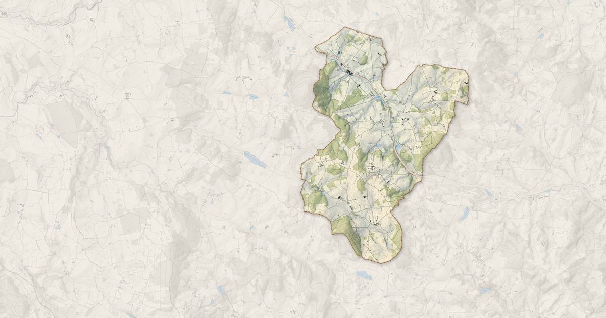 Portrait cartographique de Verosvres : relief, eau, forêts, bâti et voies, calculés à partir des données de l'IGN