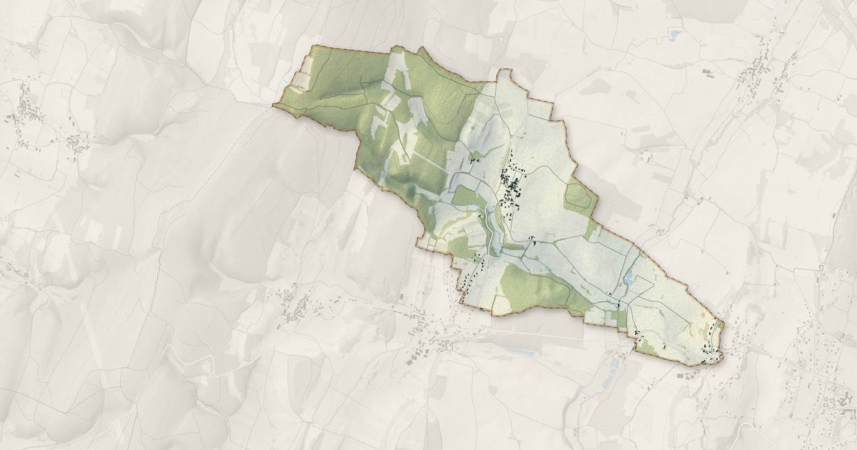 Portrait cartographique de Vers : relief, eau, forêts, bâti et voies, calculés à partir des données de l'IGN