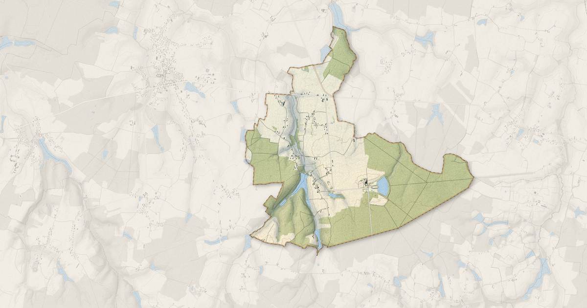 Portrait cartographique de Villegaudin : relief, eau, forêts, bâti et voies, calculés à partir des données de l'IGN