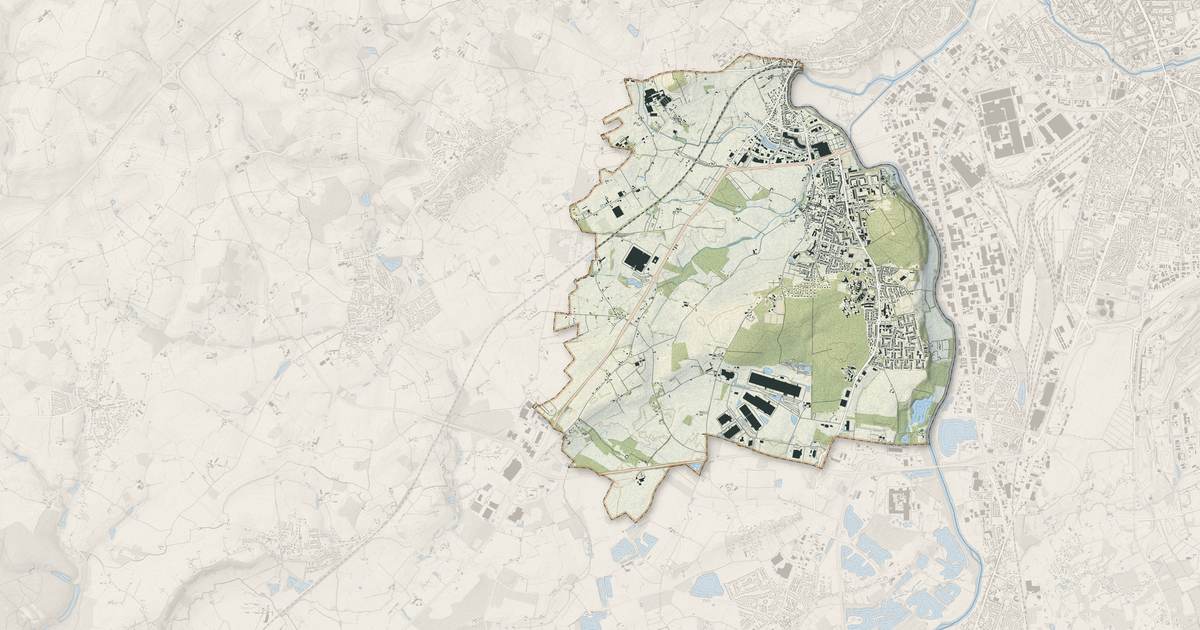 Portrait cartographique de Allonnes : relief, eau, forêts, bâti et voies, calculés à partir des données de l'IGN