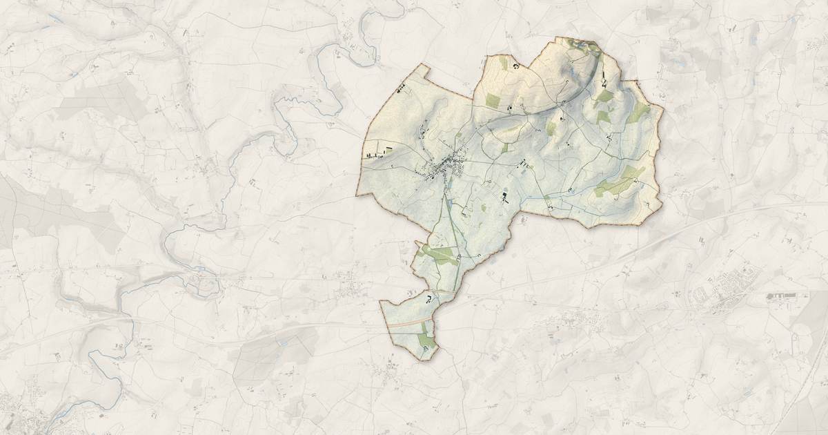 Portrait cartographique de Amné : relief, eau, forêts, bâti et voies, calculés à partir des données de l'IGN