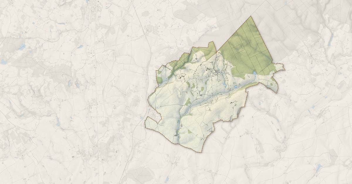 Portrait cartographique de Ancinnes : relief, eau, forêts, bâti et voies, calculés à partir des données de l'IGN