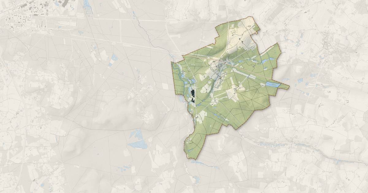 Portrait cartographique de Ardenay-sur-Mérize : relief, eau, forêts, bâti et voies, calculés à partir des données de l'IGN