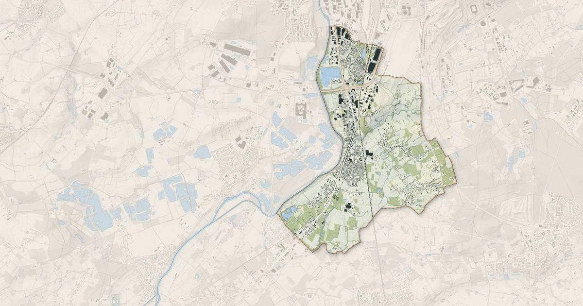 Portrait cartographique de Arnage : relief, eau, forêts, bâti et voies, calculés à partir des données de l'IGN