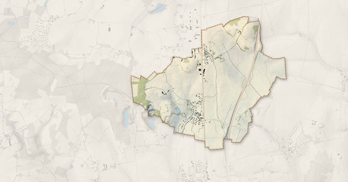 Portrait cartographique de Béthon : relief, eau, forêts, bâti et voies, calculés à partir des données de l'IGN