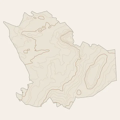 Brette-les-Pins : courbes de niveau
