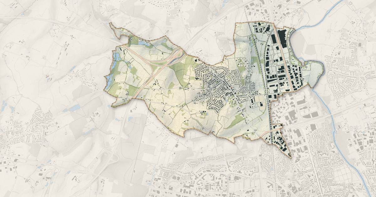 Portrait cartographique de La Chapelle-Saint-Aubin : relief, eau, forêts, bâti et voies, calculés à partir des données de l'IGN