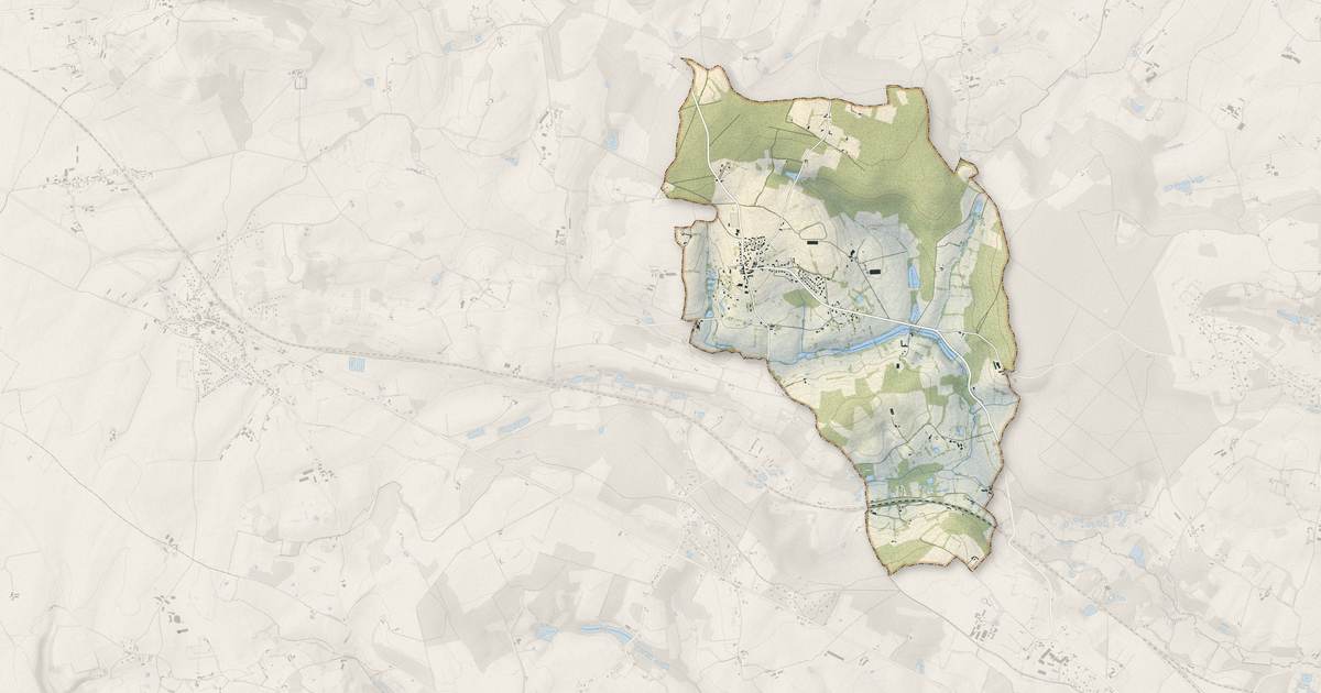 Portrait cartographique de La Chapelle-Saint-Fray : relief, eau, forêts, bâti et voies, calculés à partir des données de l'IGN