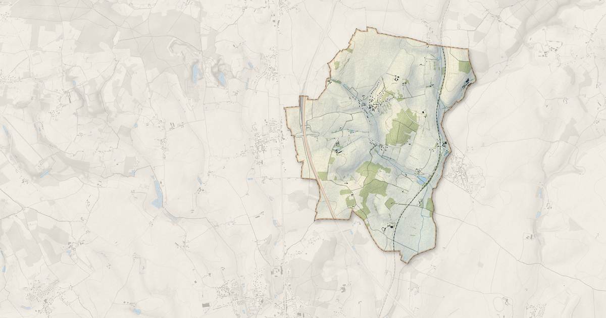 Portrait cartographique de Chérisay : relief, eau, forêts, bâti et voies, calculés à partir des données de l'IGN