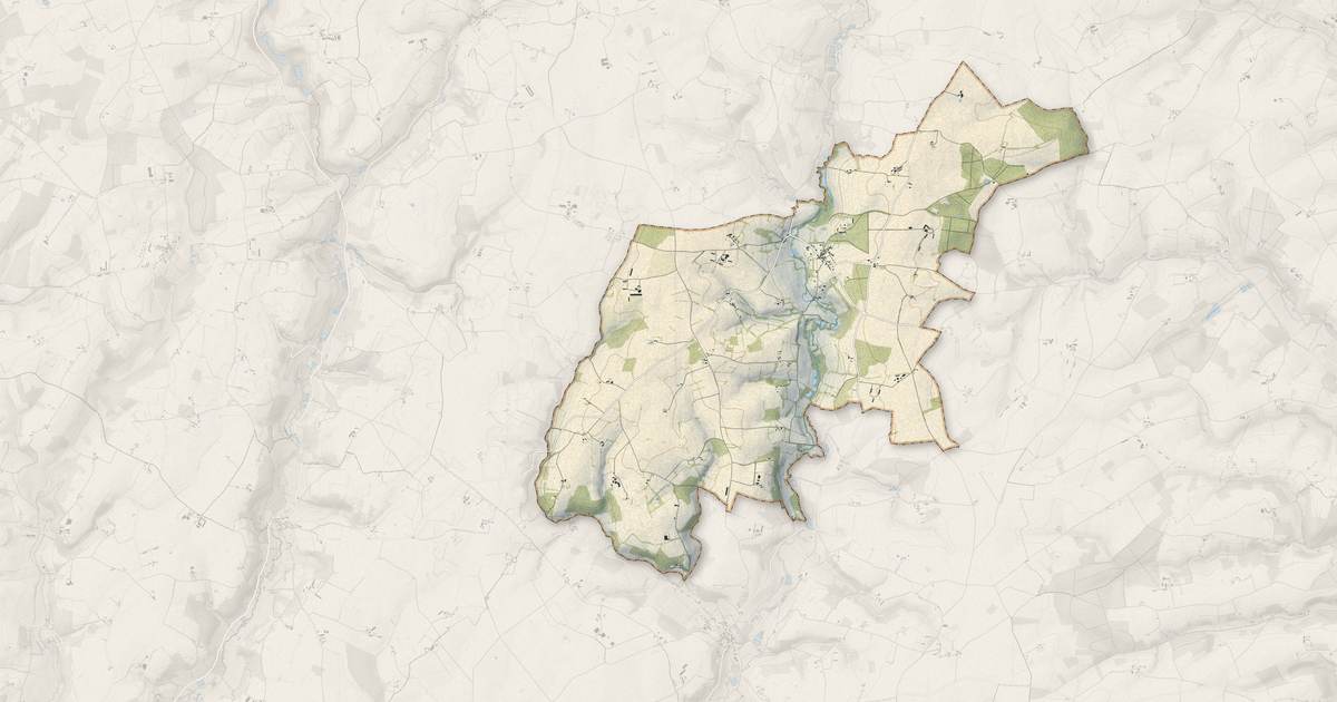 Portrait cartographique de Cogners : relief, eau, forêts, bâti et voies, calculés à partir des données de l'IGN