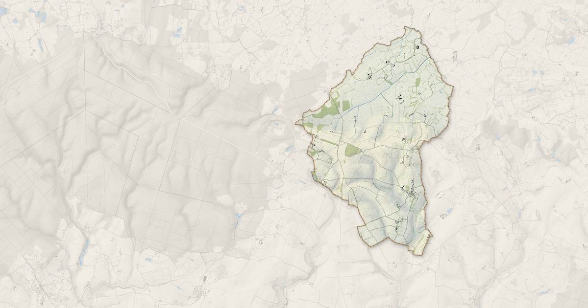 Portrait cartographique de Contilly : relief, eau, forêts, bâti et voies, calculés à partir des données de l'IGN