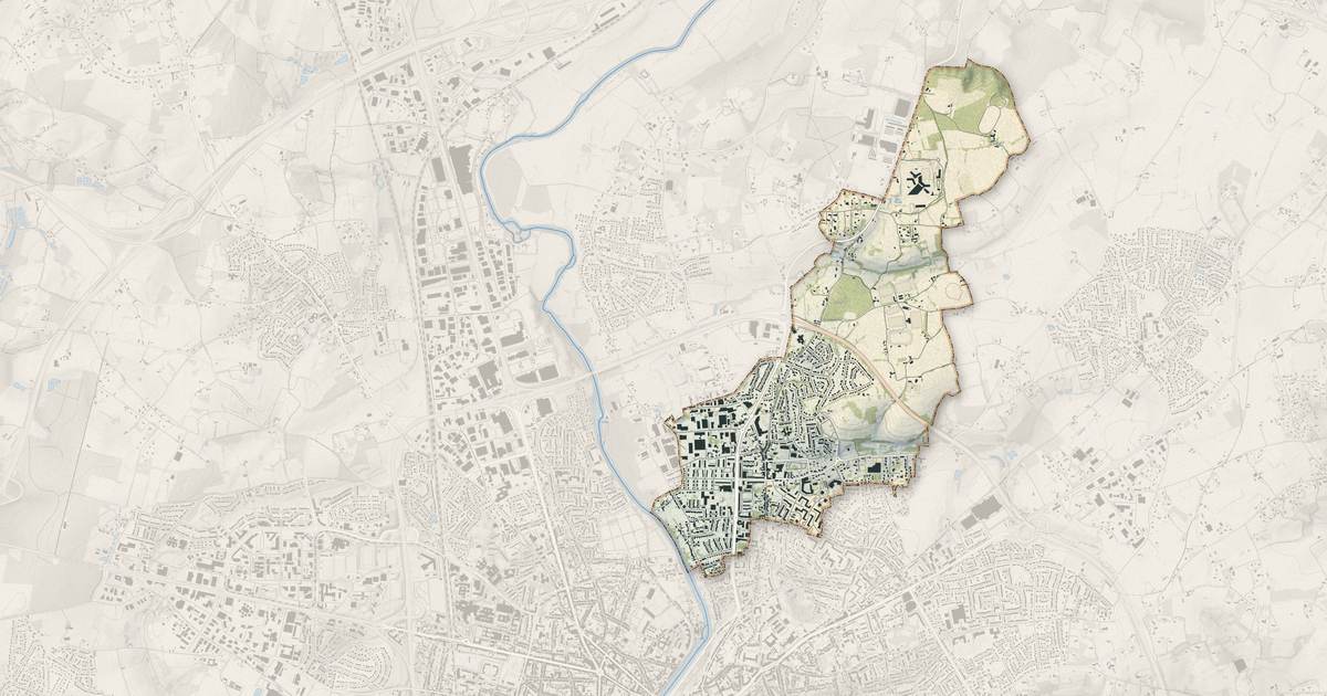 Portrait cartographique de Coulaines : relief, eau, forêts, bâti et voies, calculés à partir des données de l'IGN