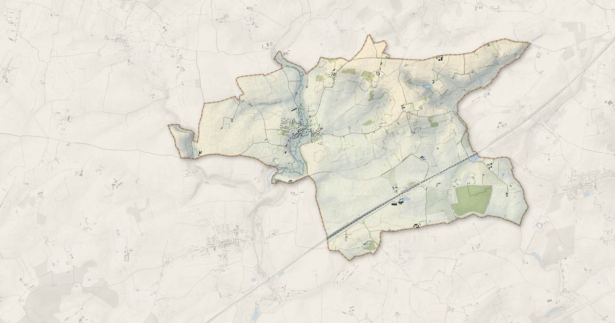 Portrait cartographique de Crannes-en-Champagne : relief, eau, forêts, bâti et voies, calculés à partir des données de l'IGN