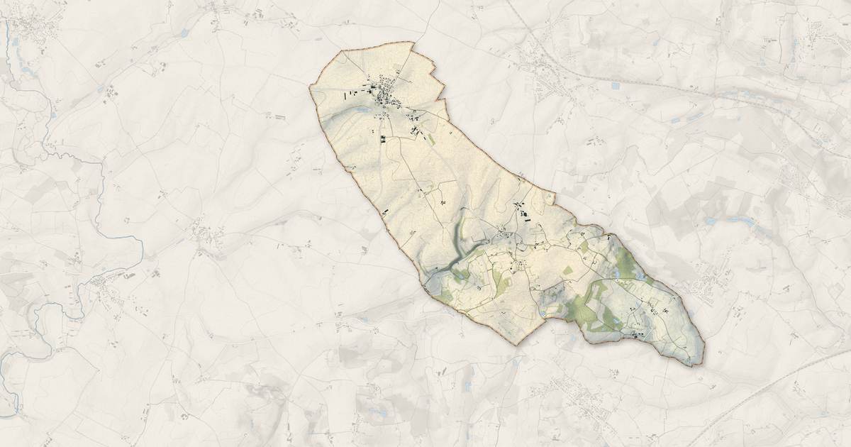 Portrait cartographique de Cures : relief, eau, forêts, bâti et voies, calculés à partir des données de l'IGN