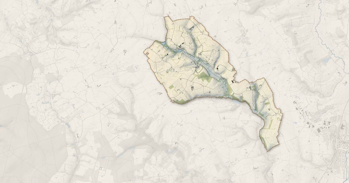 Portrait cartographique de Dehault : relief, eau, forêts, bâti et voies, calculés à partir des données de l'IGN