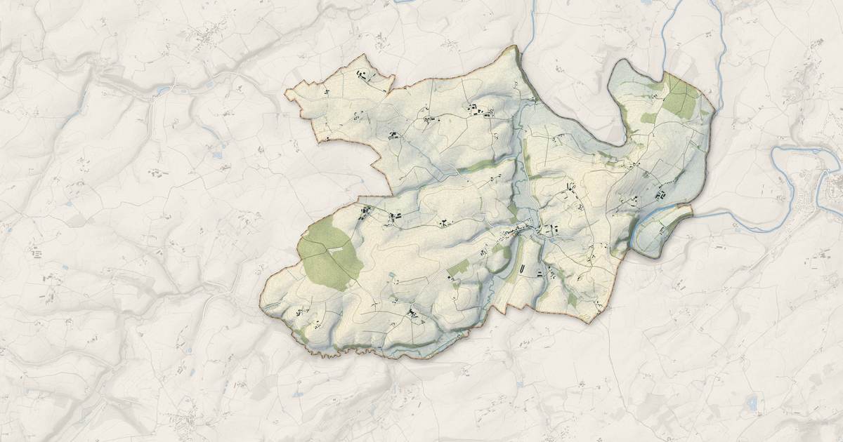 Portrait cartographique de Douillet : relief, eau, forêts, bâti et voies, calculés à partir des données de l'IGN