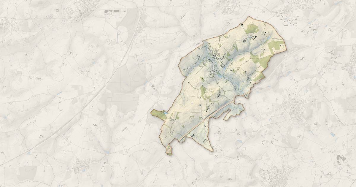 Portrait cartographique de Fay : relief, eau, forêts, bâti et voies, calculés à partir des données de l'IGN