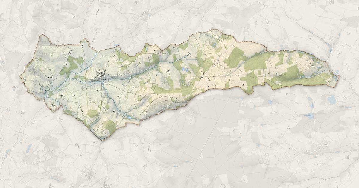 Portrait cartographique de Gréez-sur-Roc : relief, eau, forêts, bâti et voies, calculés à partir des données de l'IGN