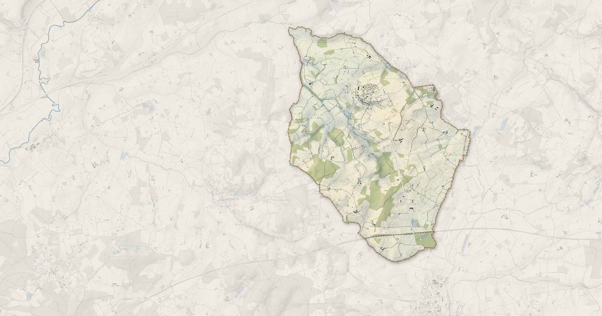 Portrait cartographique de Lamnay : relief, eau, forêts, bâti et voies, calculés à partir des données de l'IGN