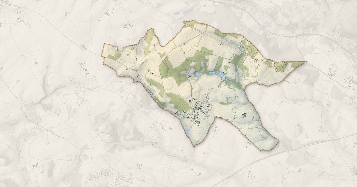 Portrait cartographique de Lavardin : relief, eau, forêts, bâti et voies, calculés à partir des données de l'IGN
