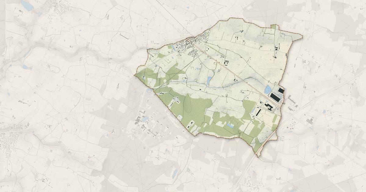 Portrait cartographique de Louailles : relief, eau, forêts, bâti et voies, calculés à partir des données de l'IGN