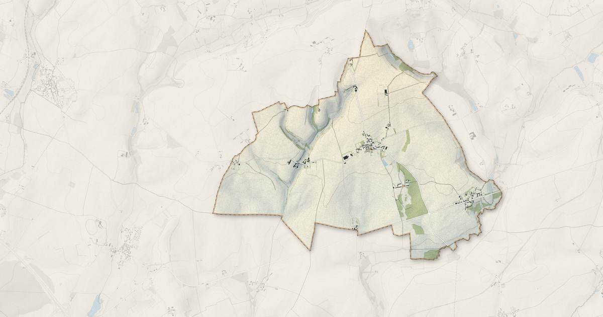 Portrait cartographique de Louvigny : relief, eau, forêts, bâti et voies, calculés à partir des données de l'IGN