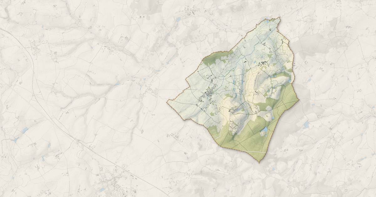 Portrait cartographique de Mézières-sous-Lavardin : relief, eau, forêts, bâti et voies, calculés à partir des données de l'IGN
