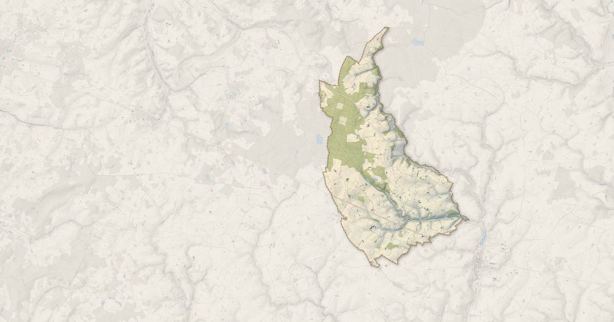 Portrait cartographique de Montaillé : relief, eau, forêts, bâti et voies, calculés à partir des données de l'IGN