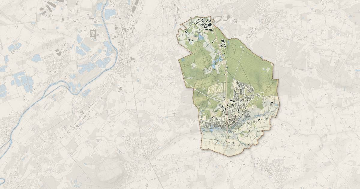 Portrait cartographique de Mulsanne : relief, eau, forêts, bâti et voies, calculés à partir des données de l'IGN