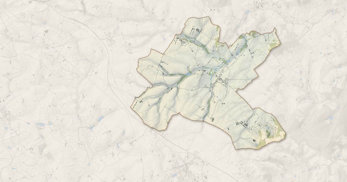 Portrait cartographique de Neuvillalais : relief, eau, forêts, bâti et voies, calculés à partir des données de l'IGN
