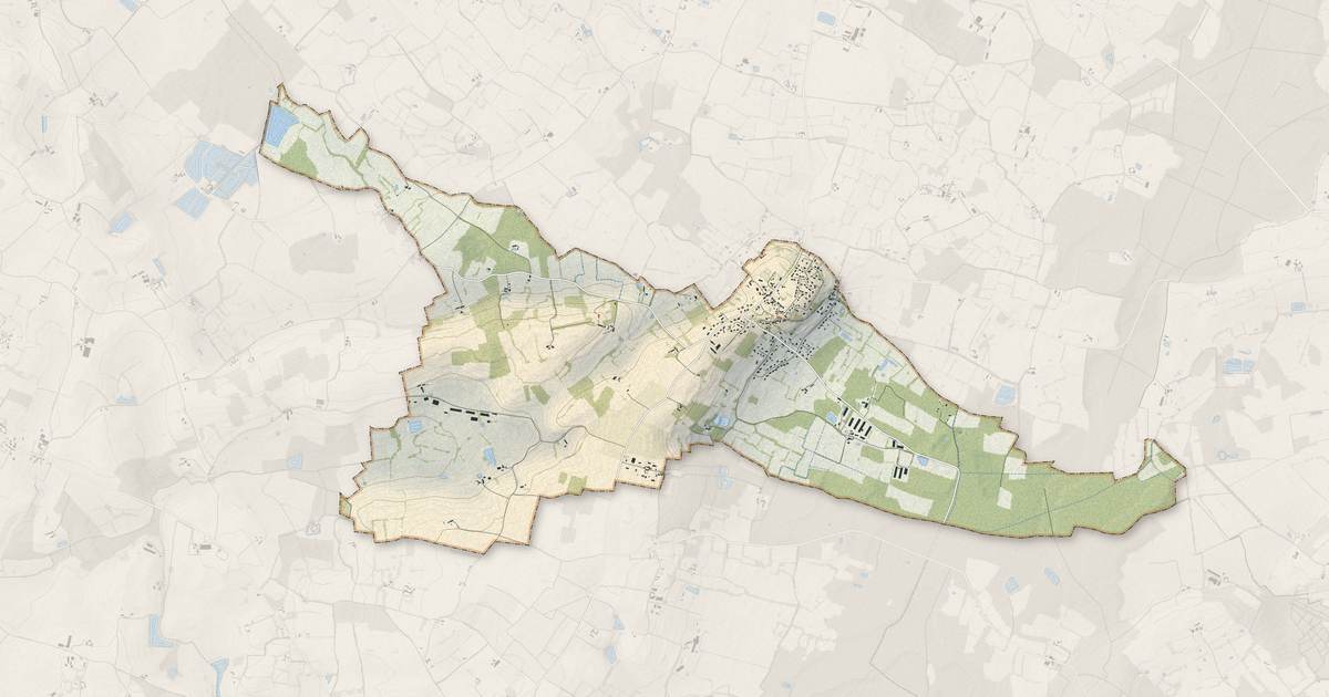Portrait cartographique de Notre-Dame-du-Pé : relief, eau, forêts, bâti et voies, calculés à partir des données de l'IGN