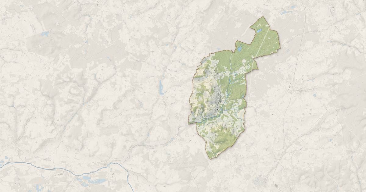 Portrait cartographique de Pontvallain : relief, eau, forêts, bâti et voies, calculés à partir des données de l'IGN