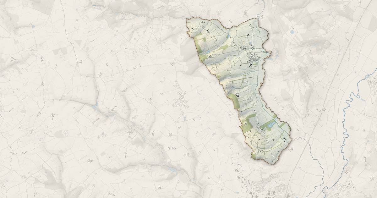 Portrait cartographique de Préval : relief, eau, forêts, bâti et voies, calculés à partir des données de l'IGN