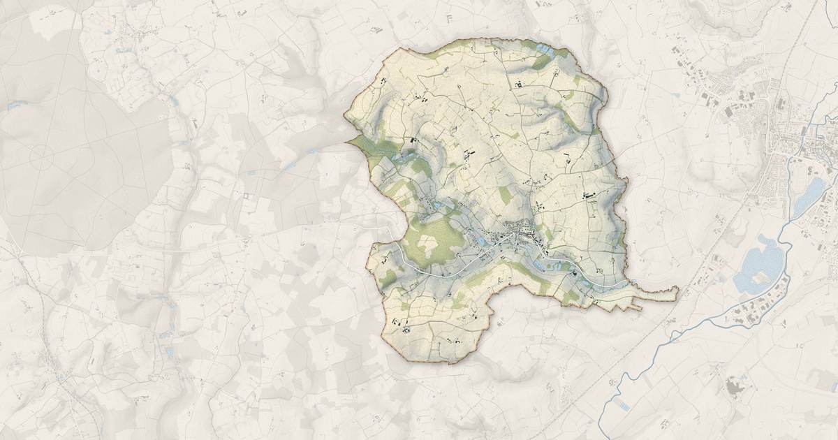 Portrait cartographique de Saint-Aubin-des-Coudrais : relief, eau, forêts, bâti et voies, calculés à partir des données de l'IGN