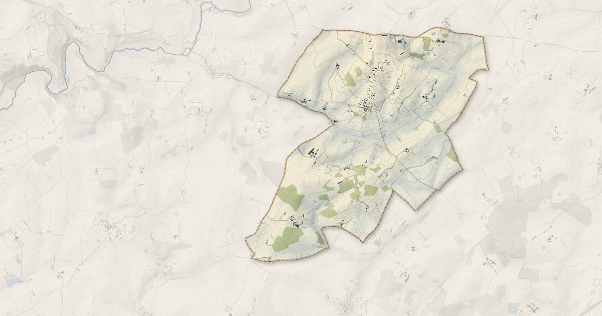 Portrait cartographique de Saint-Christophe-en-Champagne : relief, eau, forêts, bâti et voies, calculés à partir des données de l'IGN