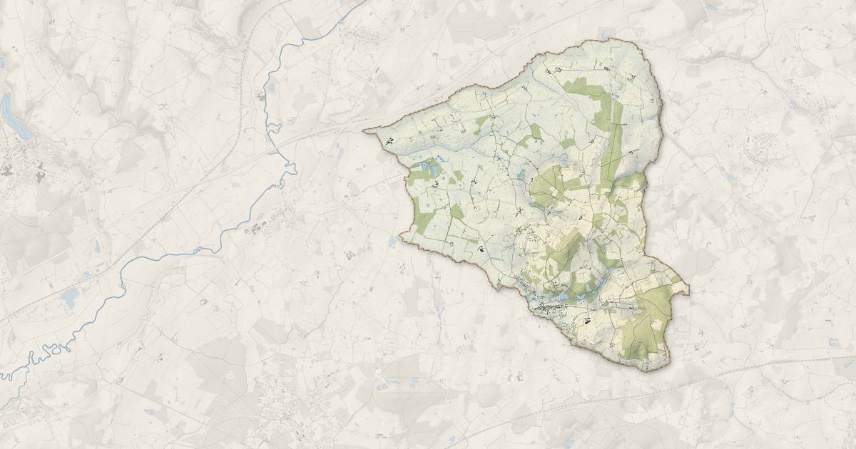 Portrait cartographique de Saint-Maixent : relief, eau, forêts, bâti et voies, calculés à partir des données de l'IGN
