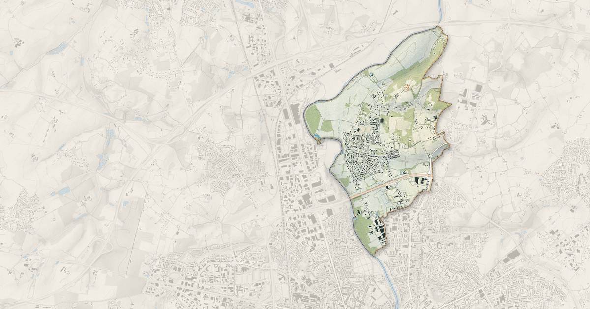 Portrait cartographique de Saint-Pavace : relief, eau, forêts, bâti et voies, calculés à partir des données de l'IGN
